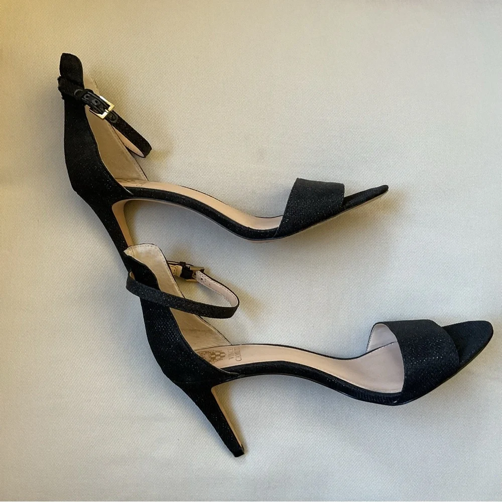 Vince Camuto ‘Court’ Elegant Ankle Strap Sandal Sparkly Black Women’s Size 11M - Picture 3 of 8